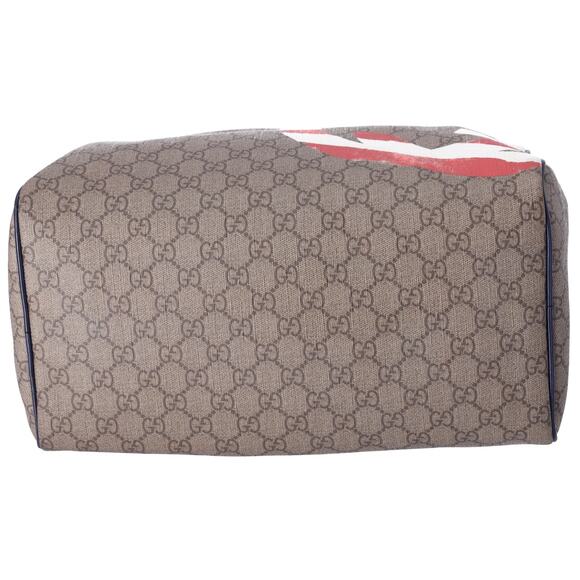 GUCCI GG Handbag 195451 Beige Navy Multi PVC Leather US Flag - Picture 5 of 9